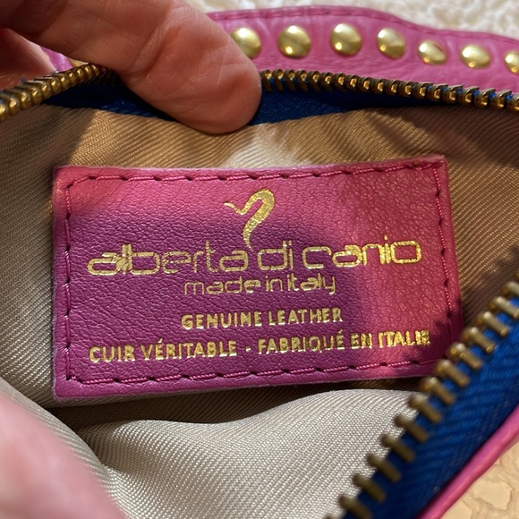 Alberta Di Canio Italian leather studded clutch with tassel - Picture 4 of 4
